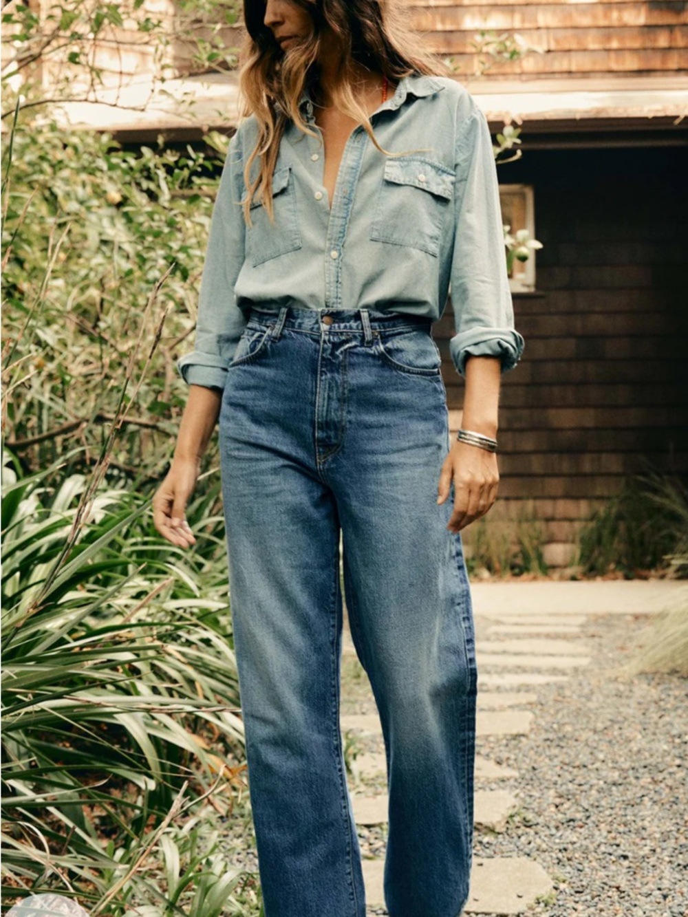 imogene + willie High-Rise Wide-Leg Catherine Jeans in Blue Denim